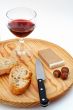 Pate, bread, glass of red wine
