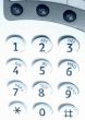 close up of keypad - cyan