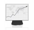 Growth business graph on computer monitor