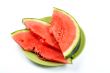 Watermelon slices on the green plate