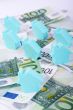 House on money background