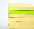 Yellow and green Blank Post-it papers stack