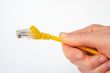 Hand holding network cable