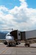 Boarding an airplane
