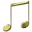 3D Golden Eighth Notes