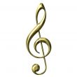 3D Golden Treble Clef