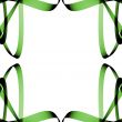 Abstract green ribbon curls background