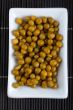 Peas on bamboo mat