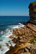 The sea breaking in cliffs