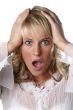 young woman appalled