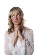 blond young woman praying