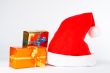 Christmas hat and two gifts
