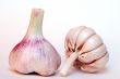 pink garlic on white