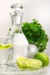 Fresh limes and water