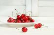 Cherries on a white plate