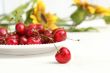 Cherries with sunflowers