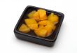 Fresh fruit salad on the black bowl