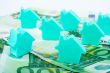 House on money background