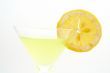 Detail of green cocktail with lemon