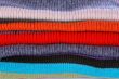 Several colors pullovers stack