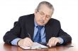 seniors man writing