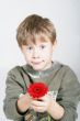 boy with flowers