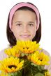 pretty girl with flowers