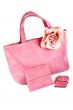 Assortment of pink handbags