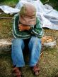 The sitting boy