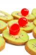 Kiwis slices with cherries