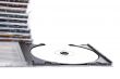 CD box open ahead of cds stack
