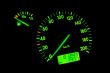 Green neon speedometer