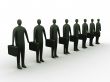 Businessmen in a row.