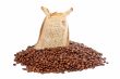 Burlap sack and coffee beans