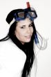 woman with diving goggles