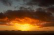 Red sunrise in winter