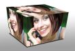 cube woman with phone