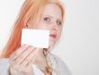 woman with card