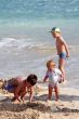 family on the beach