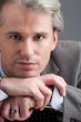 portrait of a businessman with his hands