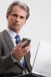 notebook and mobile phone