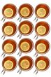 Glass cups of tea background