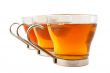 Three glass cups of tea