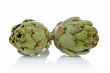 Two fresh and tasty artichokes
