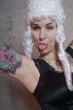 woman with tattoo and peruke