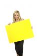 woman with empty poster