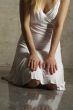 hand on knees