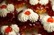 small cupcakes with cream and cherry #1