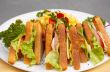 club sandwich with french fries