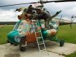 The helicopter on service